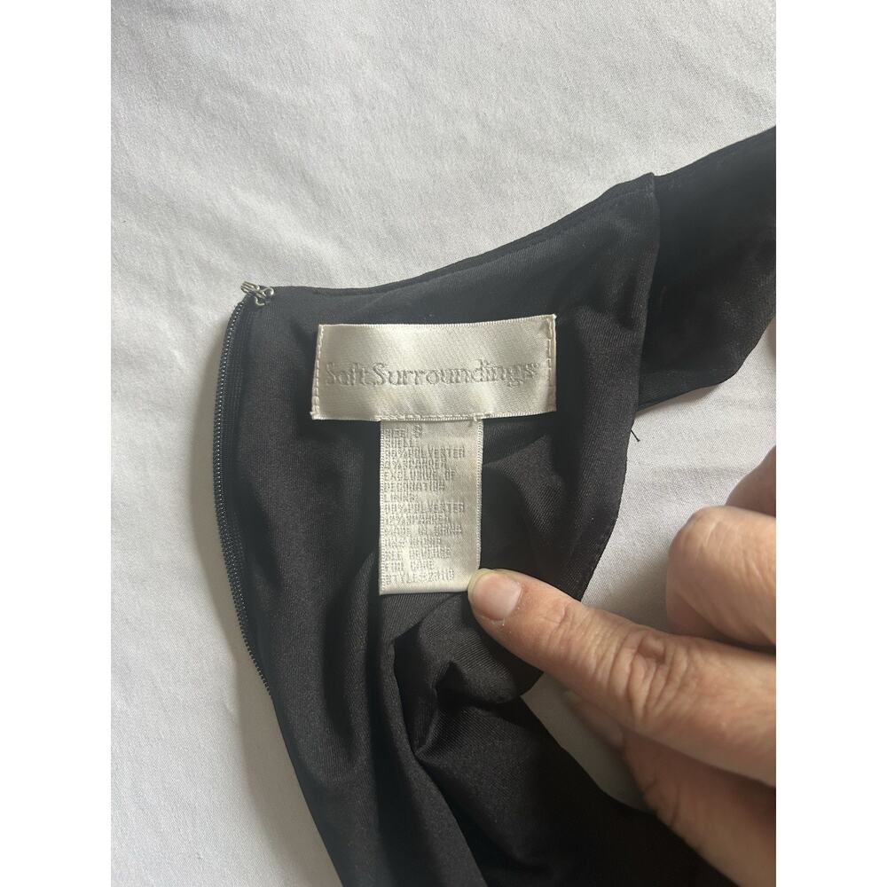 Soft Surroundings Beaded Ruched Jersey Maxi Dress Womens Size 8 Black Classic - Picture 4 of 8